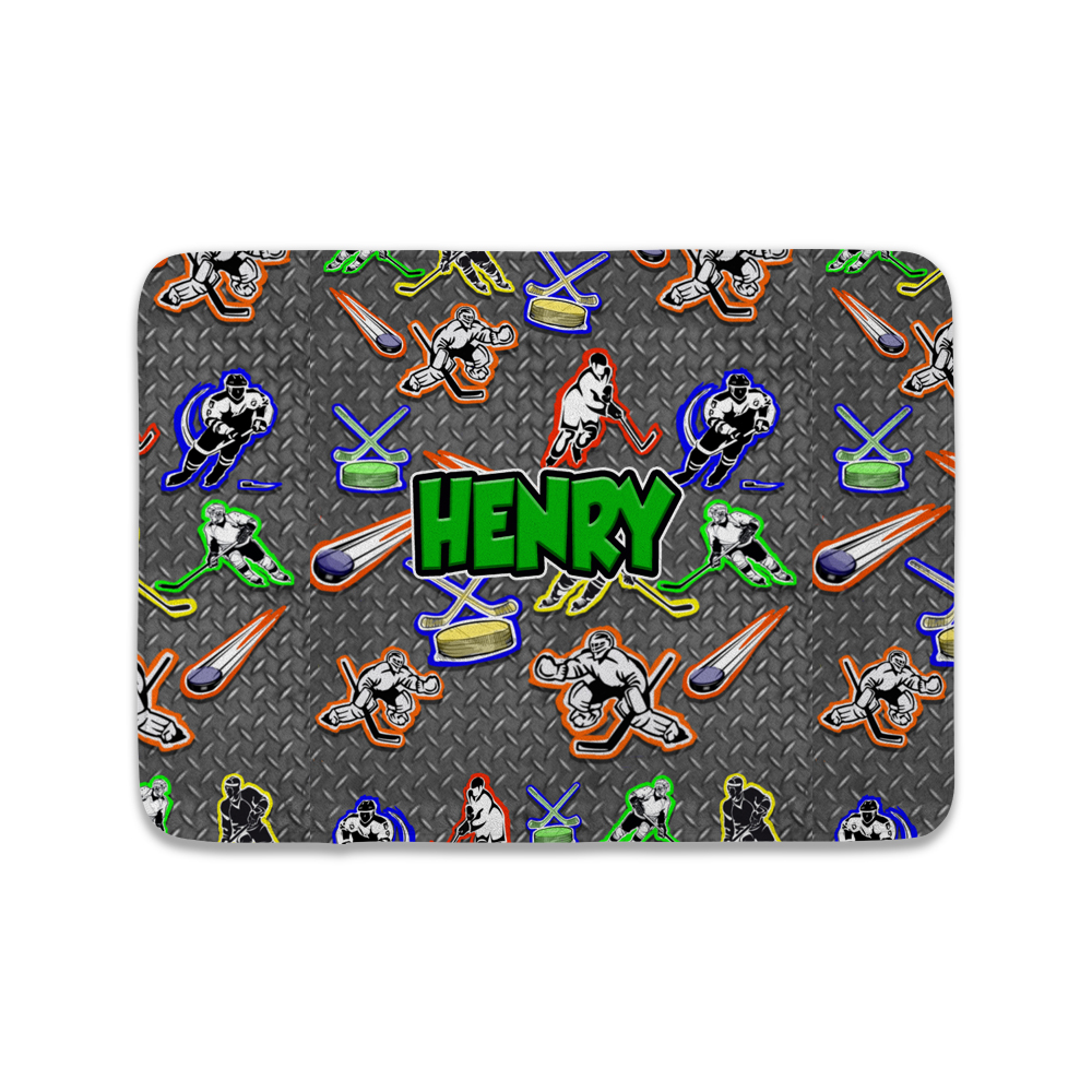 PERSONALIZED FLOOR MAT-HOCKEY ON METAL